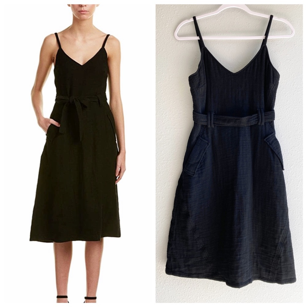 Moon River Black Midi Dress